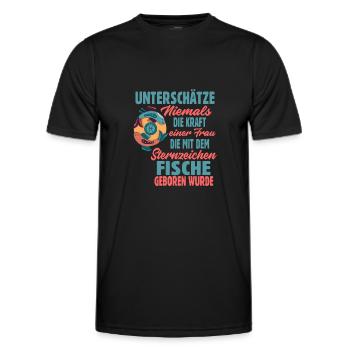 Sternzeichen Fische - Männer Funktions-T-Shirt - Schwarz - Vorne - AI Model Male 178 dark (178cm)