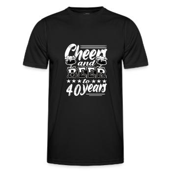 40th birthday - Men's Functional T-Shirt - black - Front - AI Model Male 178 dark (178cm)