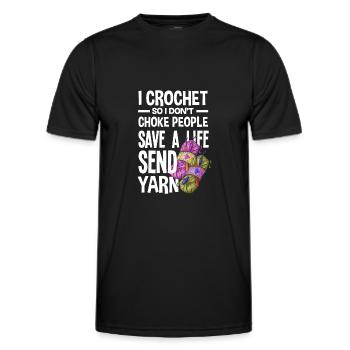 Crochet Crochet Hook Crochet Hooks Crochet Hooker - T-shirt sport Homme - noir - Devant - AI Model Male 178 dark (178cm)