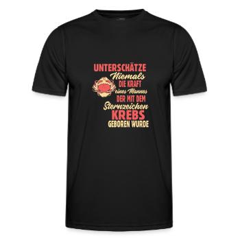 Sternzeichen Krebs - Männer Funktions-T-Shirt - Schwarz - Vorne - AI Model Male 178 dark (178cm)