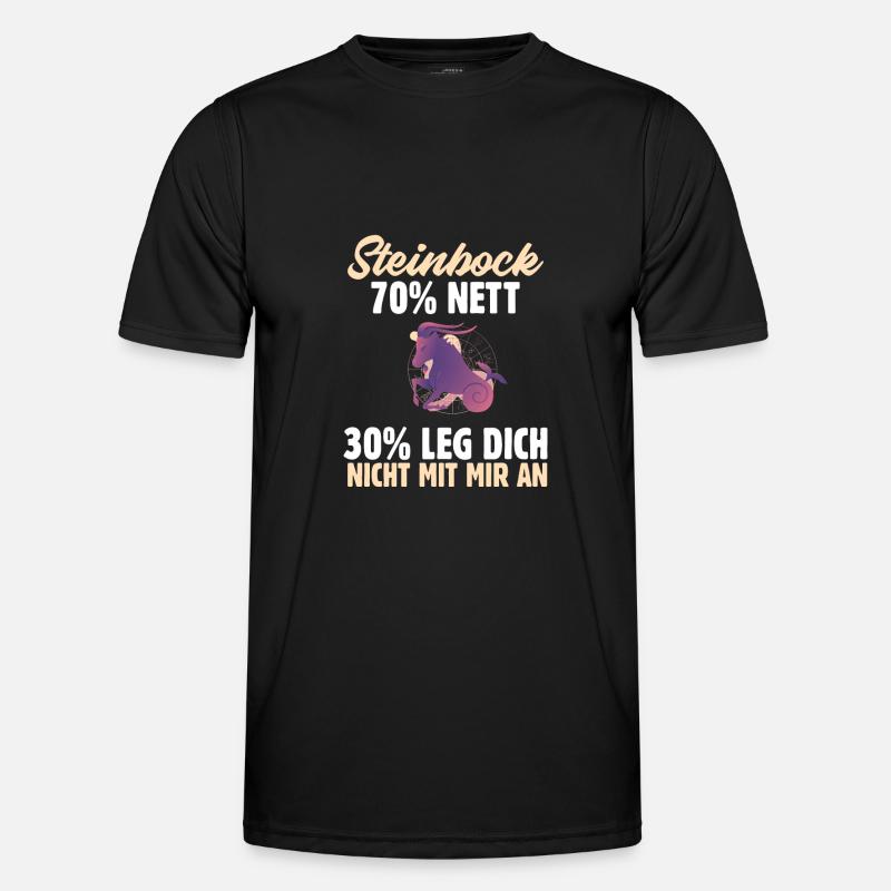 Sternzeichen Steinbock - Männer Funktions-T-Shirt - Schwarz