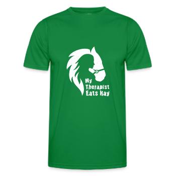 Horse Lover Horse Girl My Therapist Eats Hay - Männer Funktions-T-Shirt - Kelly Green - Vorne - AI Model Male 178 dark (178cm)