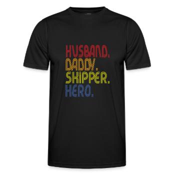 Husband Daddy Skipper Hero - Men's Functional T-Shirt - black - Front - AI Model Male 178 dark (178cm)