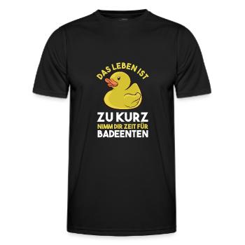Ente Gummiente Badeente - Männer Funktions-T-Shirt - Schwarz - Vorne - AI Model Male 178 dark (178cm)
