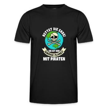 Pirat Piraten - Männer Funktions-T-Shirt - Schwarz - Vorne - AI Model Male 178 dark (178cm)