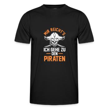 Pirat Piraten - Männer Funktions-T-Shirt - Schwarz - Vorne - AI Model Male 178 dark (178cm)