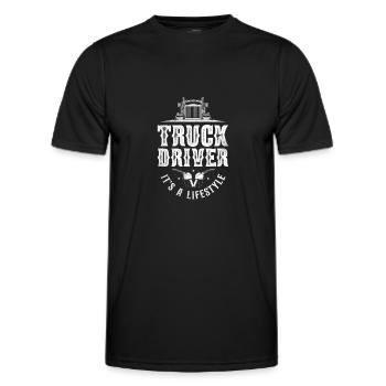 Trucker Truck Driver Vintage Truck - Männer Funktions-T-Shirt - Schwarz - Vorne - AI Model Male 178 dark (178cm)