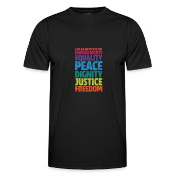 Droits de l’homme Anti-Racisme Tolérance Cadeau - T-shirt sport Homme - noir - Devant - AI Model Male 178 dark (178cm)