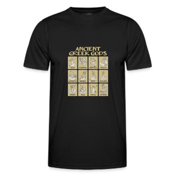 Ancient Greek mythology with Greek Gö - Men's Functional T-Shirt - black - Front - AI Model Male 178 dark (178cm)