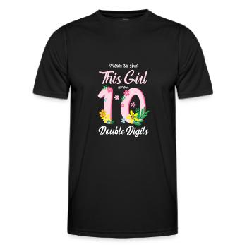10. Geburtstag 10 Jahre Mädchen Geburtstag - Männer Funktions-T-Shirt - Schwarz - Vorne - AI Model Male 178 dark (178cm)