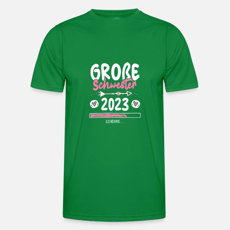 Große Schwester 2023 Loading Herz Männer Funktions-T-Shirt