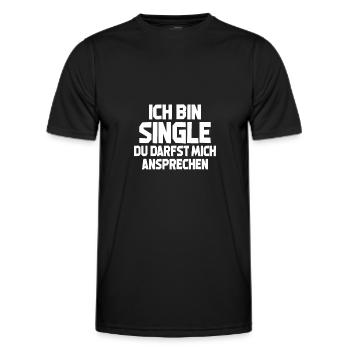 Ich Bin Single Du Darfst Mich Ansprechen - Männer Funktions-T-Shirt - Schwarz - Vorne - AI Model Male 178 dark (178cm)