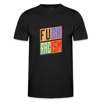 Anti-racism - Men's Functional T-Shirt - black - Front - AI Model Male 178 dark (178cm)