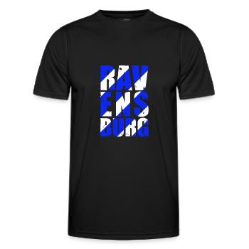 Ravensburg Upper Swabia Hometown Gift Idea - Men's Functional T-Shirt - black - Front - AI Model Male 178 dark (178cm)