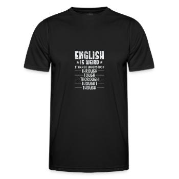 Professeur de grammaire Anglais - T-shirt sport Homme - noir - Devant - AI Model Male 178 dark (178cm)