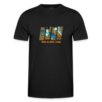 Skateboard Skateboard Skateur - T-shirt sport Homme - noir - Devant - AI Model Male 178 dark (178cm)
