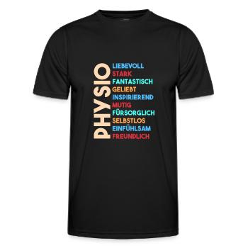 Physio Physiotherapeut - Männer Funktions-T-Shirt - Schwarz - Vorne - AI Model Male 178 dark (178cm)