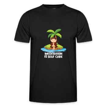 Buddhismus Meditation ist Selbstfürsorge spirituel - Männer Funktions-T-Shirt - Schwarz - Vorne - AI Model Male 178 dark (178cm)