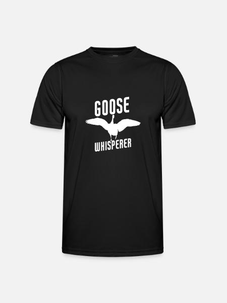Goose Whisperer Funny Goose Animal Lover - Men's Functional T-Shirt - black