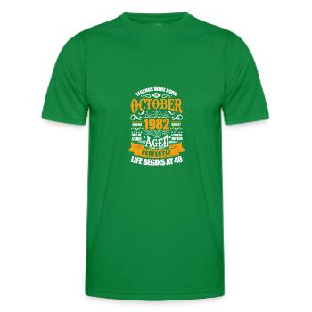 Octobre 1982 - T-shirt sport Homme - vert - Devant - AI Model Male 178 dark (178cm)