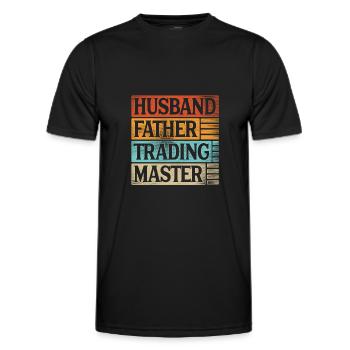 Father Husband Trading Master Stock Market Investo - Männer Funktions-T-Shirt - Schwarz - Vorne - AI Model Male 178 dark (178cm)