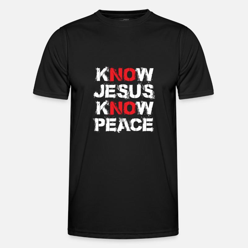 Know Jesus Know Peace - Men's Functional T-Shirt - black