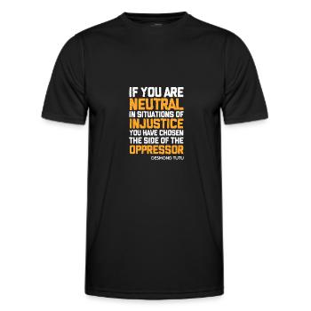 Droits de l’homme - T-shirt sport Homme - noir - Devant - AI Model Male 178 dark (178cm)