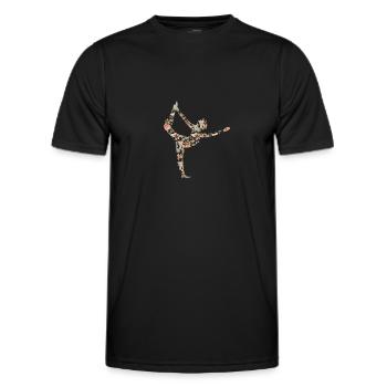 Yoga Yogi - Männer Funktions-T-Shirt - Schwarz - Vorne - AI Model Male 178 dark (178cm)