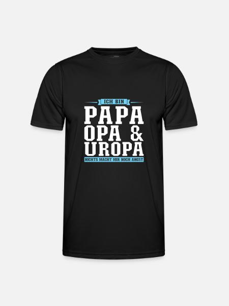 Papa Opa Uropa Geschenk - Männer Funktions-T-Shirt - Schwarz