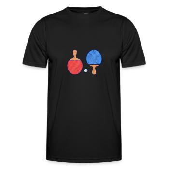Ping-Pong Tischtennis - Männer Funktions-T-Shirt - Schwarz - Vorne - AI Model Male 178 dark (178cm)