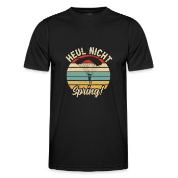 lustige Sprüche Fallschirmspringer Fun Skydiving - Männer Funktions-T-Shirt - Schwarz - Vorne - AI Model Male 178 dark (178cm)