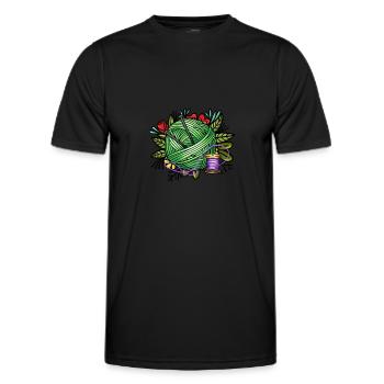 Knit - Men's Functional T-Shirt - black - Front - AI Model Male 178 dark (178cm)