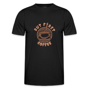 Café expresso - T-shirt sport Homme - noir - Devant - AI Model Male 178 dark (178cm)