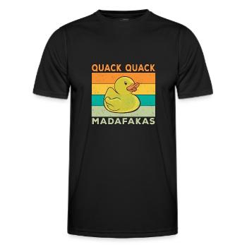 Funny Duck Sayings Rubber Duck Quack Quack Ducks - Men's Functional T-Shirt - black - Front - AI Model Male 178 dark (178cm)