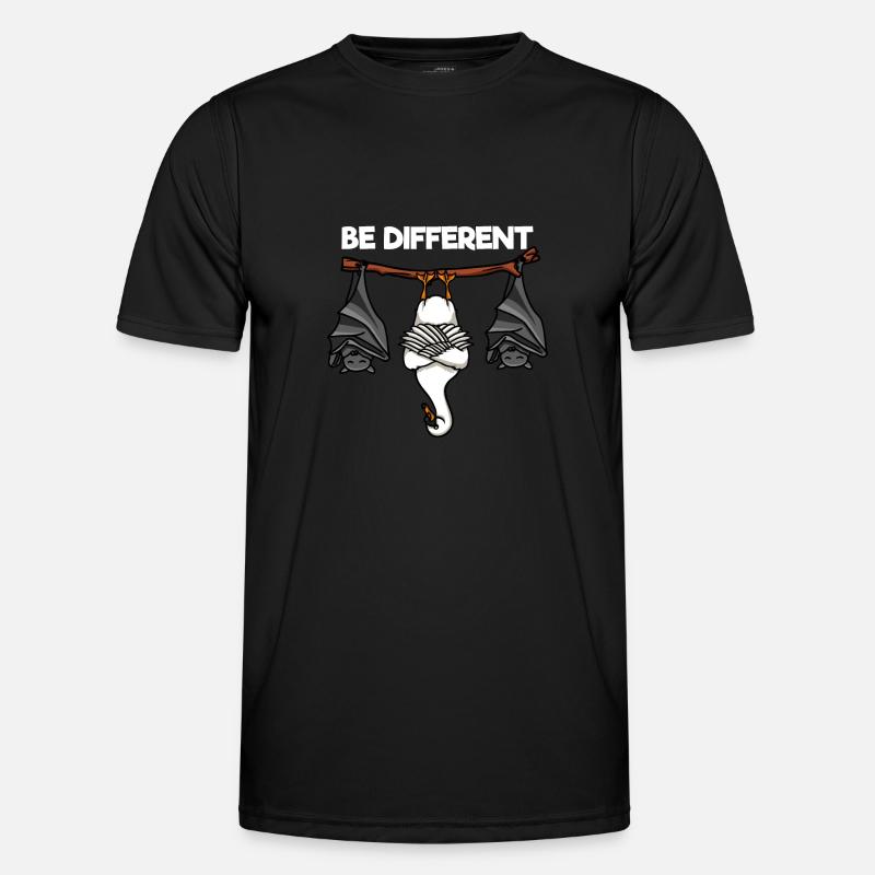 Be Different Schwan und Fledermäuse - Männer Funktions-T-Shirt - Schwarz