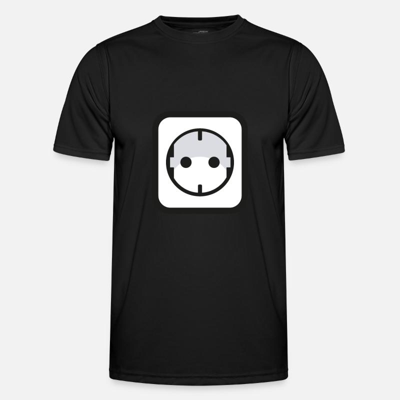 Steckdose Icon Strom Elektriker Männer Funktions-T-Shirt
