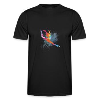 Bunt Figur Turnen Turnerin Gymnastik Geschenke - Männer Funktions-T-Shirt - Schwarz - Vorne - AI Model Male 178 dark (178cm)