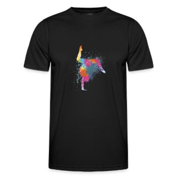Handstand Turnen Turnerin Gymnastik Geschenke - Männer Funktions-T-Shirt - Schwarz - Vorne - AI Model Male 178 dark (178cm)
