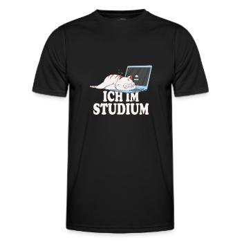 Ich im Studium schlafende katze - Männer Funktions-T-Shirt - Schwarz - Vorne - AI Model Male 178 dark (178cm)