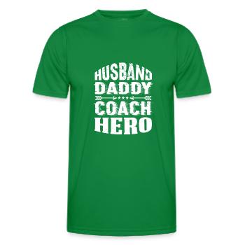 Husband Daddy Coach Hero - Men's Functional T-Shirt - kelly green - Front - AI Model Male 178 dark (178cm)
