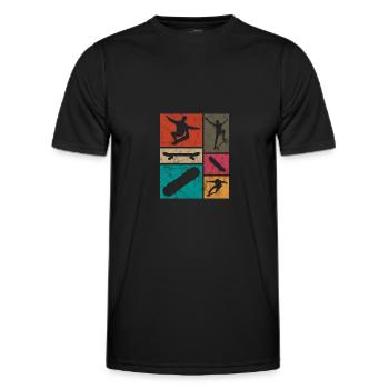 Skateboard Skater Skate Skaten Geschenk - Männer Funktions-T-Shirt - Schwarz - Vorne - AI Model Male 178 dark (178cm)