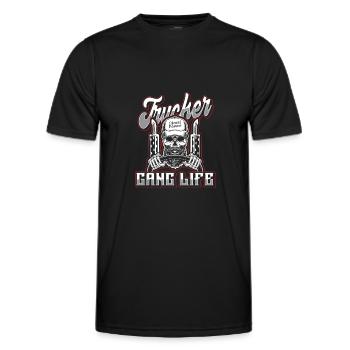 Truck Driver Truck Driver Truck Driver Trucker - Men's Functional T-Shirt - black - Front - AI Model Male 178 dark (178cm)