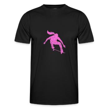Skateboard Skater Fille Skate Skate Cadeau - T-shirt sport Homme - noir - Devant - AI Model Male 178 dark (178cm)