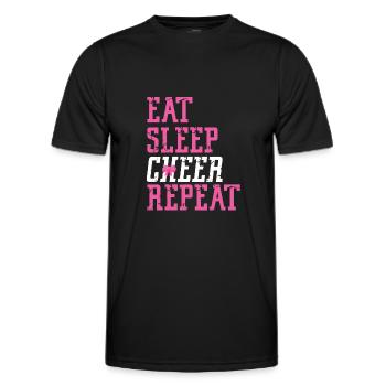Cheer Cheerleading Eat Sleep Cheer - Männer Funktions-T-Shirt - Schwarz - Vorne - AI Model Male 178 dark (178cm)