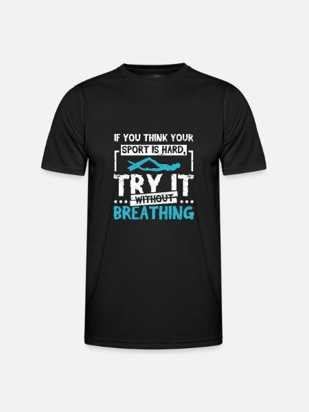 Sport without breathing Freediving - Men's Functional T-Shirt - black