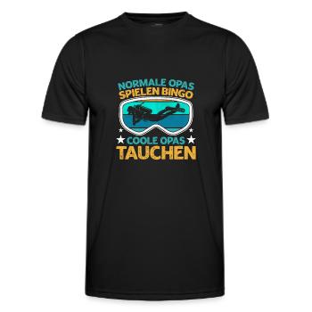 Coole Opas tauchen Taucher - Männer Funktions-T-Shirt - Schwarz - Vorne - AI Model Male 178 dark (178cm)