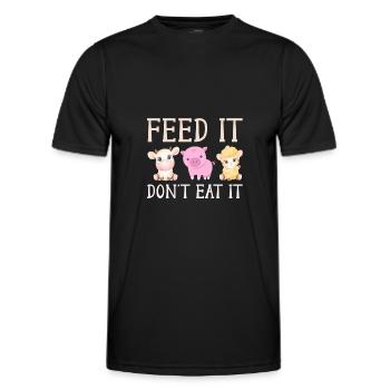 Animaux Animal Bien-être animal Alimentation - T-shirt sport Homme - noir - Devant - AI Model Male 178 dark (178cm)
