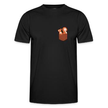 Squirrel Acorn Pocket - Men's Functional T-Shirt - black - Front - AI Model Male 178 dark (178cm)