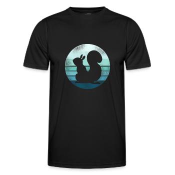 Squirrel Acorn Retro Vintage - Men's Functional T-Shirt - black - Front - AI Model Male 178 dark (178cm)