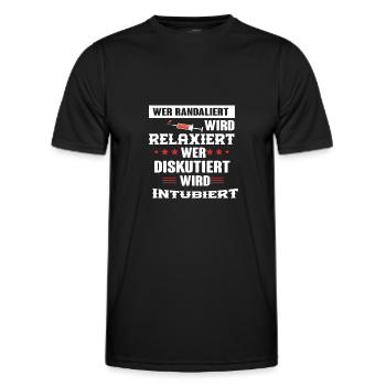 Witziger Spruch im Krankenhaus - Männer Funktions-T-Shirt - Schwarz - Vorne - AI Model Male 178 dark (178cm)